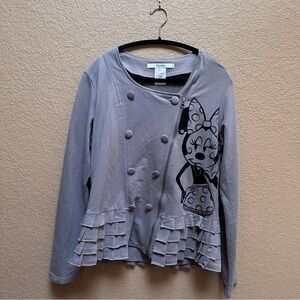 Disney Minnie Mouse Paris Ruffle Zip front jacket size large